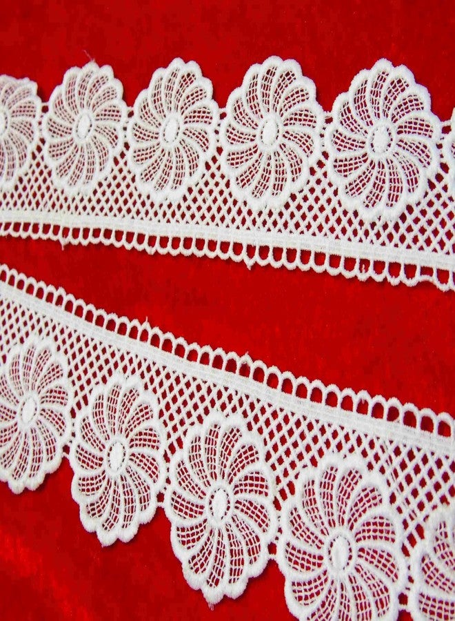 Strala White Color Laces for Dresses, Sarees, Lehenga, Suits, Bags, Decorations, Borders, Crafts and Home Décor,Blouse (3 mtr) Design-833 - Image 3